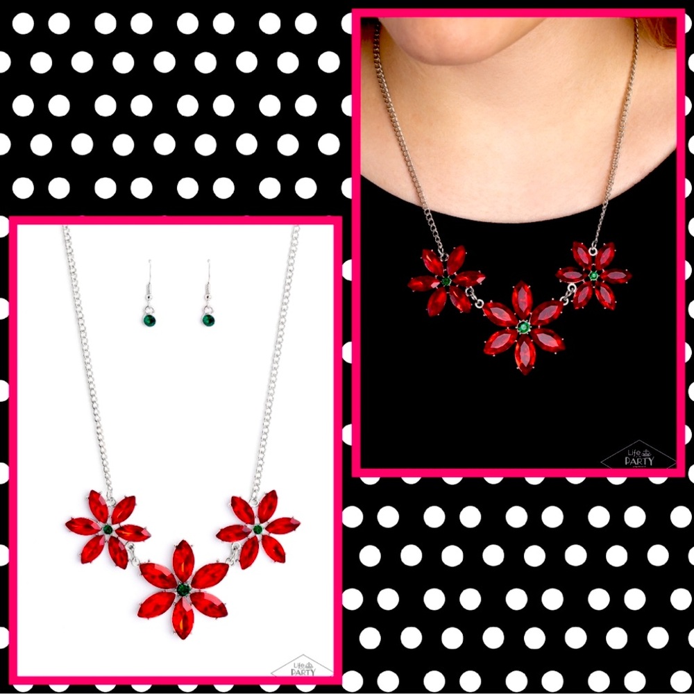 ♥️🎄♥️RARE CHRISTMAS NECKLACE❗️PAPARAZZI “MEADOW MUSE” MULTI RED NECKLACE❗️♥️🎄♥️ - Picture 8 of 8